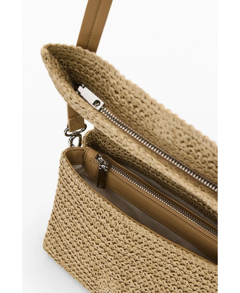 Desigual Women's Medium raffia bag with charms