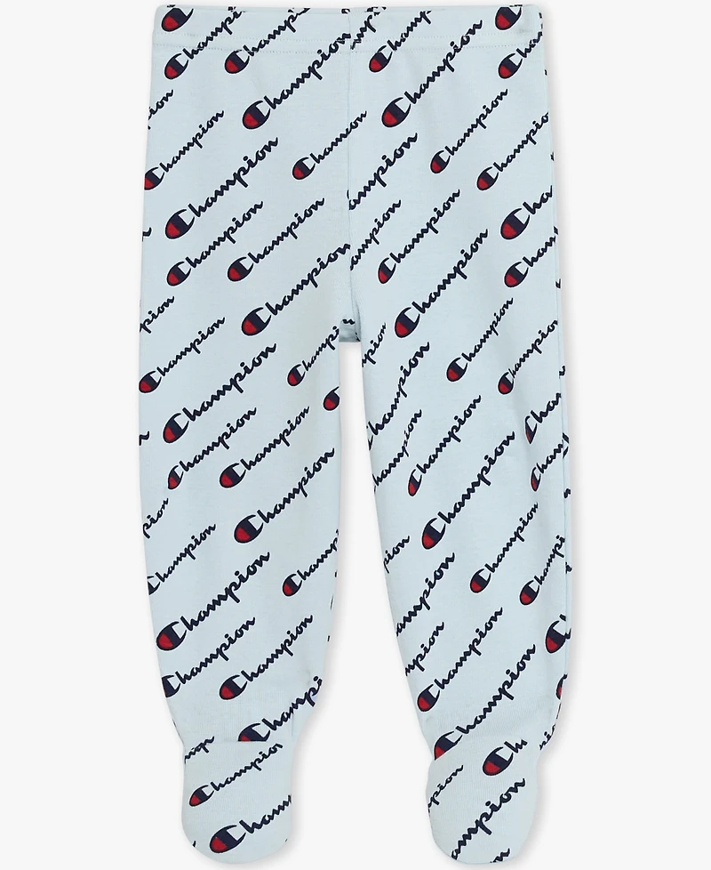 Champion Baby Boys' Long-Sleeve Bodysuit Pants & Hat, 3-Piece Set