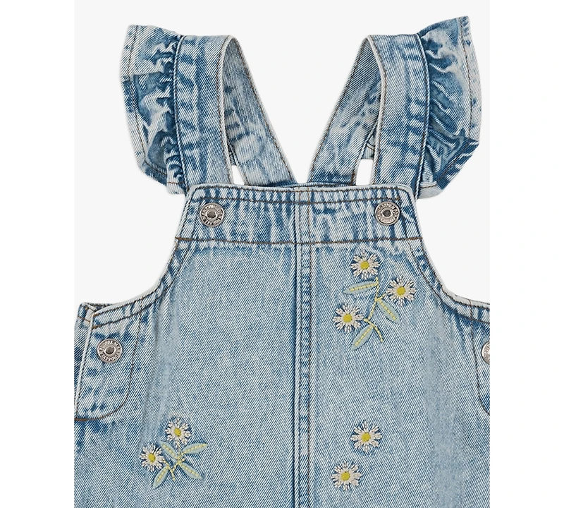 7 For All Mankind Baby Girls' Crewneck Top & Shortall, 2-Piece Set