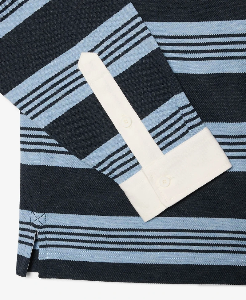 Lacoste Men's Relaxed-Fit Striped Piqu Rugby Polo Shirt
