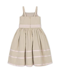 Hope & Henry Little and Big Girls' Linen Cami Rosette Dress