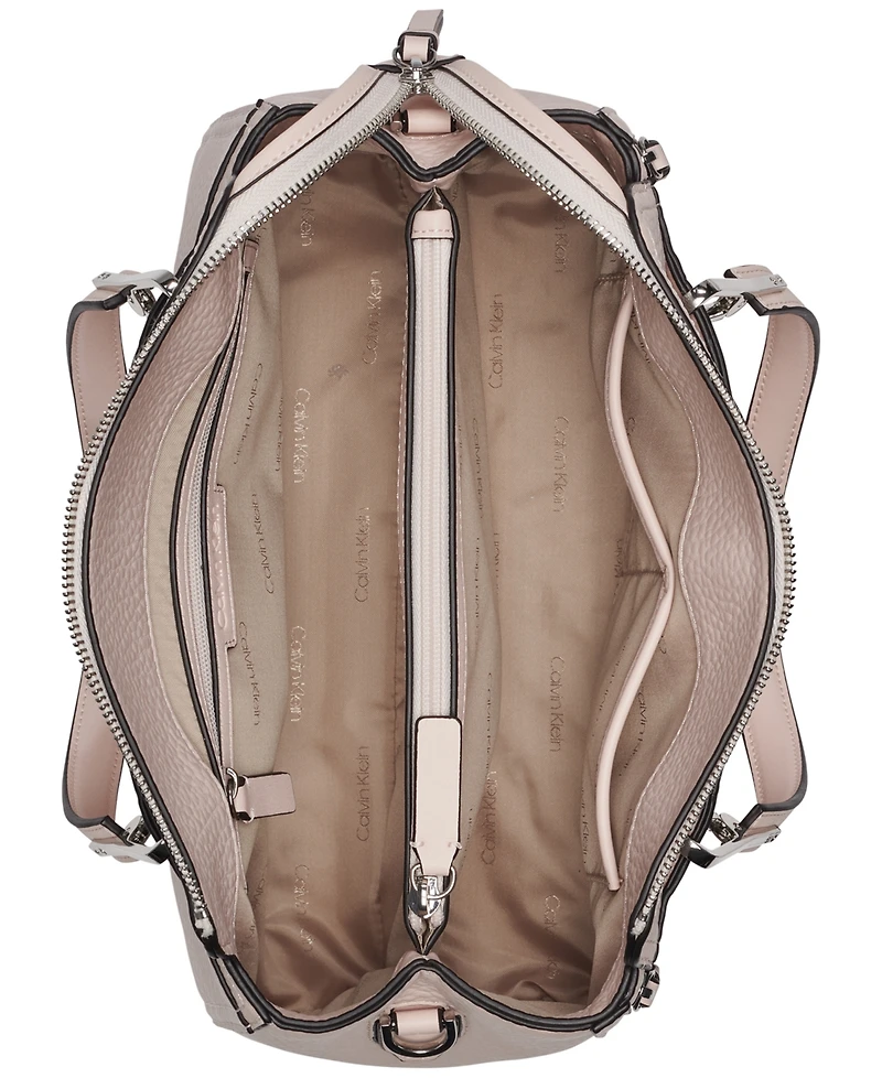 Calvin Klein Garnet Triple Compartment Top Zipper Satchel