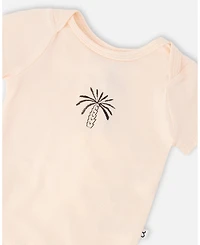 Deux par Baby Girls Evolutive Cotton Jersey Onesie Peach
