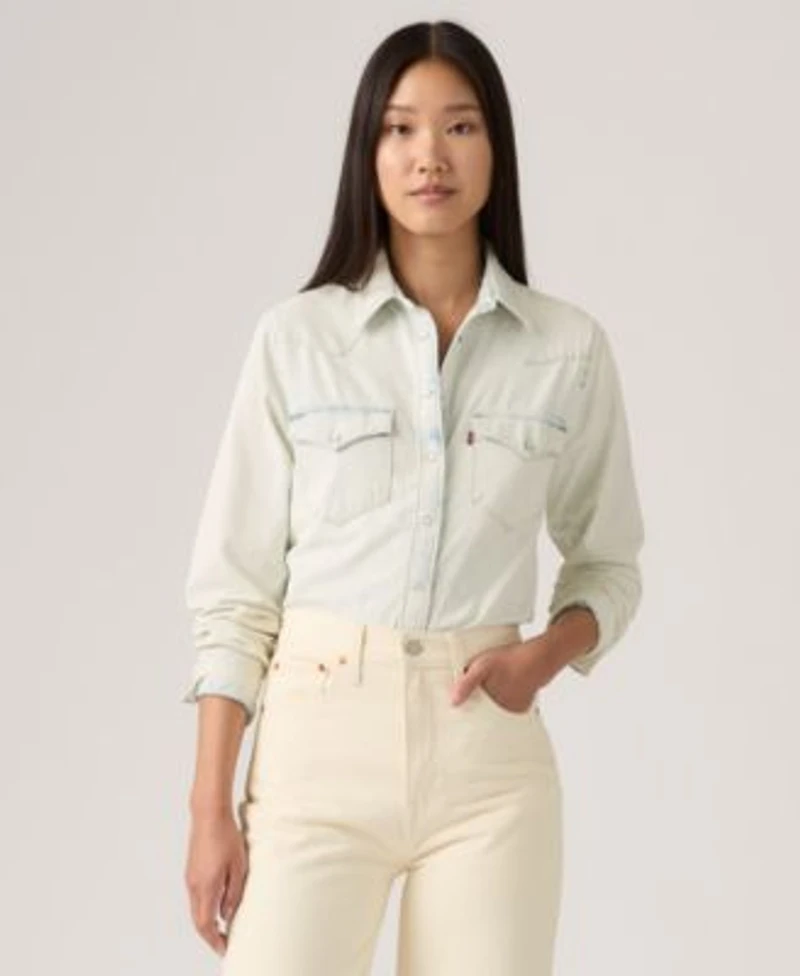 Levis Womens The Ultimate Western Cotton Denim Shirt