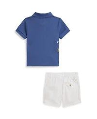 Polo Ralph Lauren Baby Boys' Embroidered Mesh Shirt and Shorts, 2-Piece Set