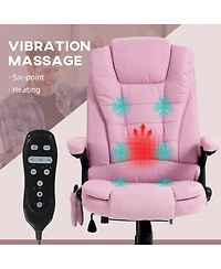 Boyel Living 6 Point Vibrating Massage Office Chair with Heat Linen High Back Executive Recliner