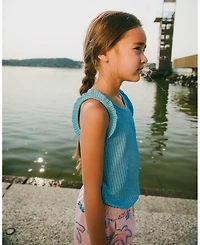 Deux par Deux Toddler Girls Rib Tank Top Blue - Toddler|Child