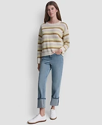 Dkny Jeans Petite Striped Crewneck Sweater