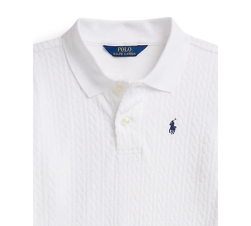 Polo Ralph Lauren Girls' 7-16 Mini-Cable Terry Shirt and Shorts, 2-Piece Set