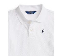 Polo Ralph Lauren Girls' 7-16 Mini-Cable Terry Shirt and Shorts, 2-Piece Set