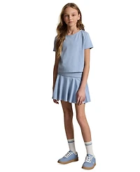 Polo Ralph Lauren Girls' 7-16 Ponte Boxy T-Shirt and Skort, 2-Piece Set