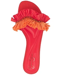 Jessica Simpson Women's Danive Raffia Fringe Flat Slide Sandals