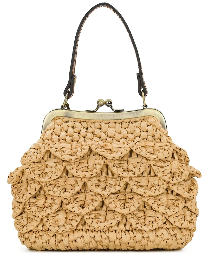 Patricia Nash Laureana Scalloped Raffia Mini Crossbody Bag