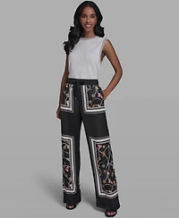 Karl Lagerfeld Paris Women's Mid Rise Pull-On Pants