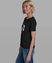 Karl Lagerfeld Paris Women's Crew Neck Short-Sleeve T-Shirt