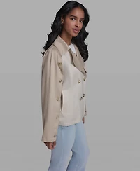 Karl Lagerfeld Paris Women's Collared Long-Sleeve Jacket