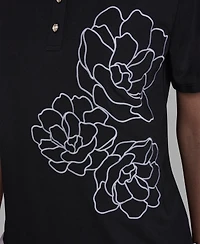 Karl Lagerfeld Paris Women's Short-Sleeve Collared Blouse