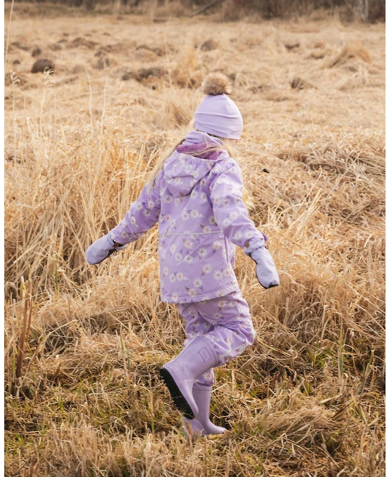 Deux par Toddler Girls 3-in-1 Two-Piece Mid-Season Outerwear Set Purple Daisy Print