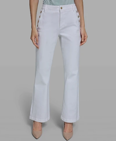 Karl Lagerfeld Paris Women's Mid Rise Flare Jeans