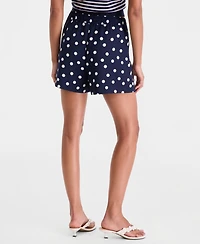 On 34th Women's High-Rise Drawstring Dot-Print Shorts, Macy's Exclusive