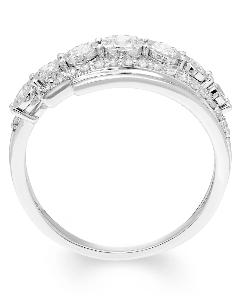 Diamond Three Row Ring (1/2 ct. t.w.) 14k Gold