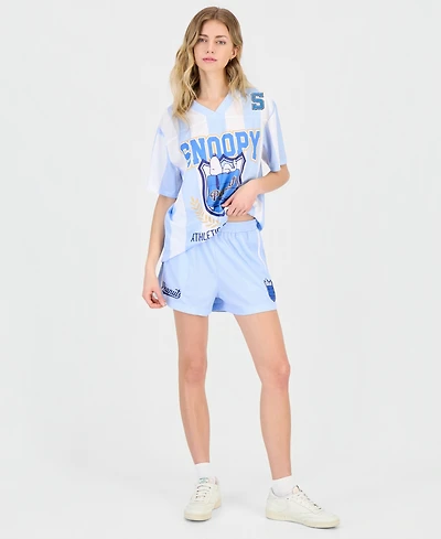 Love Tribe Juniors' Snoopy Graphic-Print Jersey Shorts