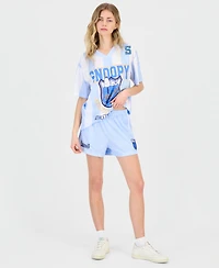 Love Tribe Juniors' Snoopy Graphic-Print Jersey Shorts