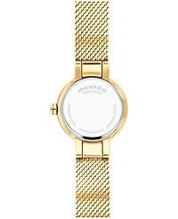 Movado Women's Museum Velura Mini Swiss Quartz Light Yellow Pvd Steel Watch, 21mm