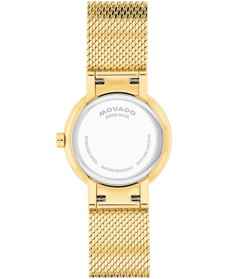 Movado Women's Museum Velura Lab Grown Diamond Swiss Quartz Light Yellow Pvd Steel Watch, 25mm