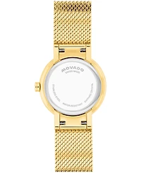 Movado Women's Museum Velura Lab Grown Diamond Swiss Quartz Light Yellow Pvd Steel Watch, 25mm