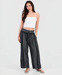 Kingston Grey Juniors' Printed Wide-Leg Cropped Pants