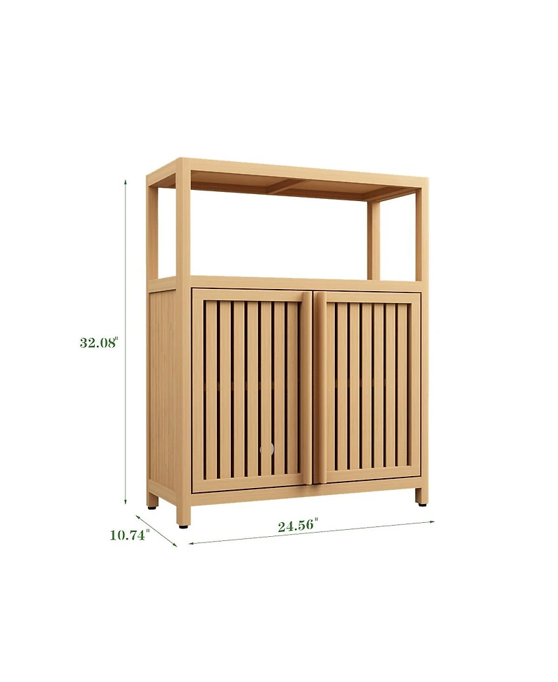 Boyel Living Large Capacity Bamboo Storage Cabinet Furniture for Bathroom Living Room Bathroom Bamboo Storage Cabinet With Shelves