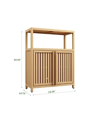 Boyel Living Large Capacity Bamboo Storage Cabinet Furniture for Bathroom Living Room Bathroom Bamboo Storage Cabinet With Shelves