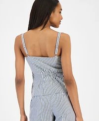 Tahari Asl Women's Striped Button-Front Sleeveless Top