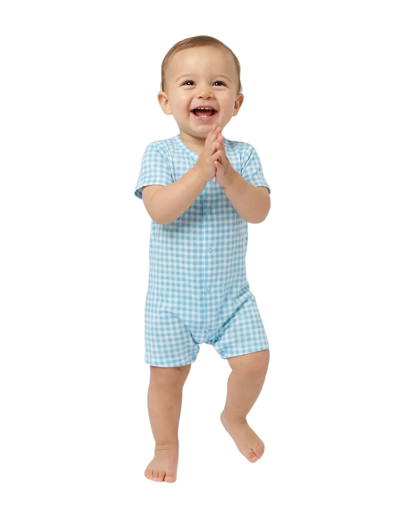 Motette Baby Boys Harbor Gingham Bamboo Sleeper
