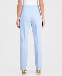 Tahari Asl Women's Twill Flat-Front Straight-Leg Pants
