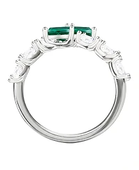 Macy's Blue Topaz (1 ct. t.w.) & Lab-Grown White Sapphire (2 Ring Sterling Silver (Also Available Multi-Stones)