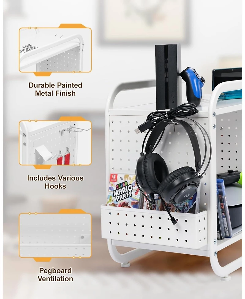 Mythinglogic Metal Gaming Console Storage Organizer and Controller Holder