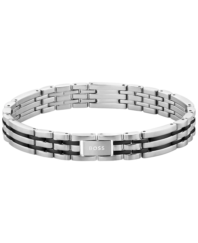 Hugo Boss Men Wesley Stainless Steel Ionic Plated Black Steel Bracelet