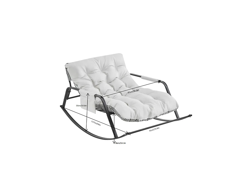 Flynama Extra-Wide Technical Leather Upholstered Rocking Gliding Reclining Chair Modern Accent for Living Room Nursery Bedroom