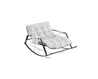 Flynama Extra-Wide Technical Leather Upholstered Rocking Gliding Reclining Chair Modern Accent for Living Room Nursery Bedroom