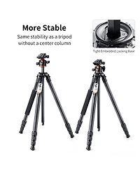 K&F Concept A254C4 4-Section Carbon Fiber Travel Tripod/Monopod with Ball Head