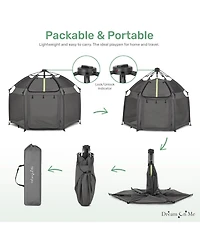 Dream On Me Baby Pop-Up Children Playpen, Instant One-Hand Open & Fold, Breathable Mesh Sides, Zipper Gate Travel Carry Bag