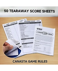 Gse Games & Sports Expert Canasta Cards Game Set - 2 Decks Canasta Cards with Point Values, a Revolving Tray, 50 Score Pads