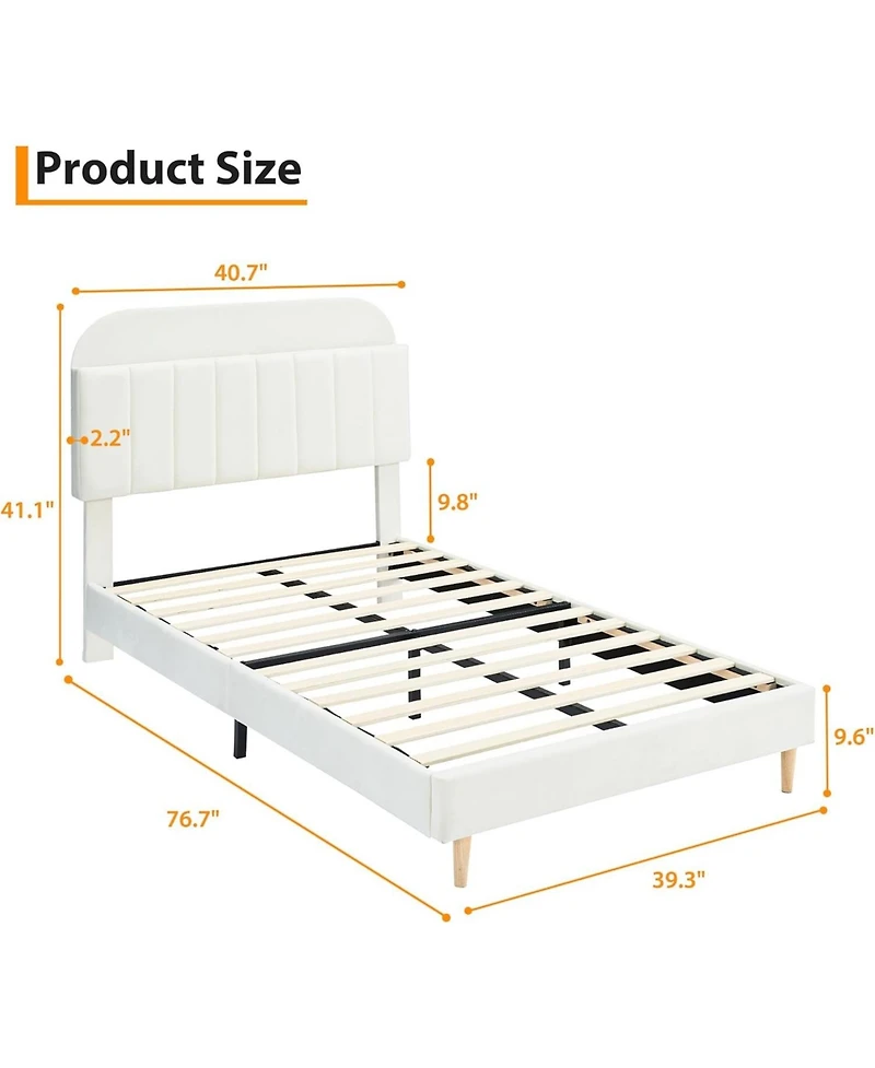 gaomon Twin Bed Frame with Bookcase Headboard