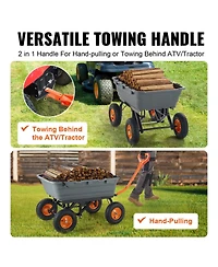 Sugift Heavy-Duty Dump Cart with 1500 lbs Capacity & Large Wheels