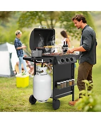 Ecooso 39 000 Btu Outdoor Burner Propane Gas Grill on Wheels
