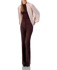 Ivonne Women's Straight Blouse with Mandarin Collar