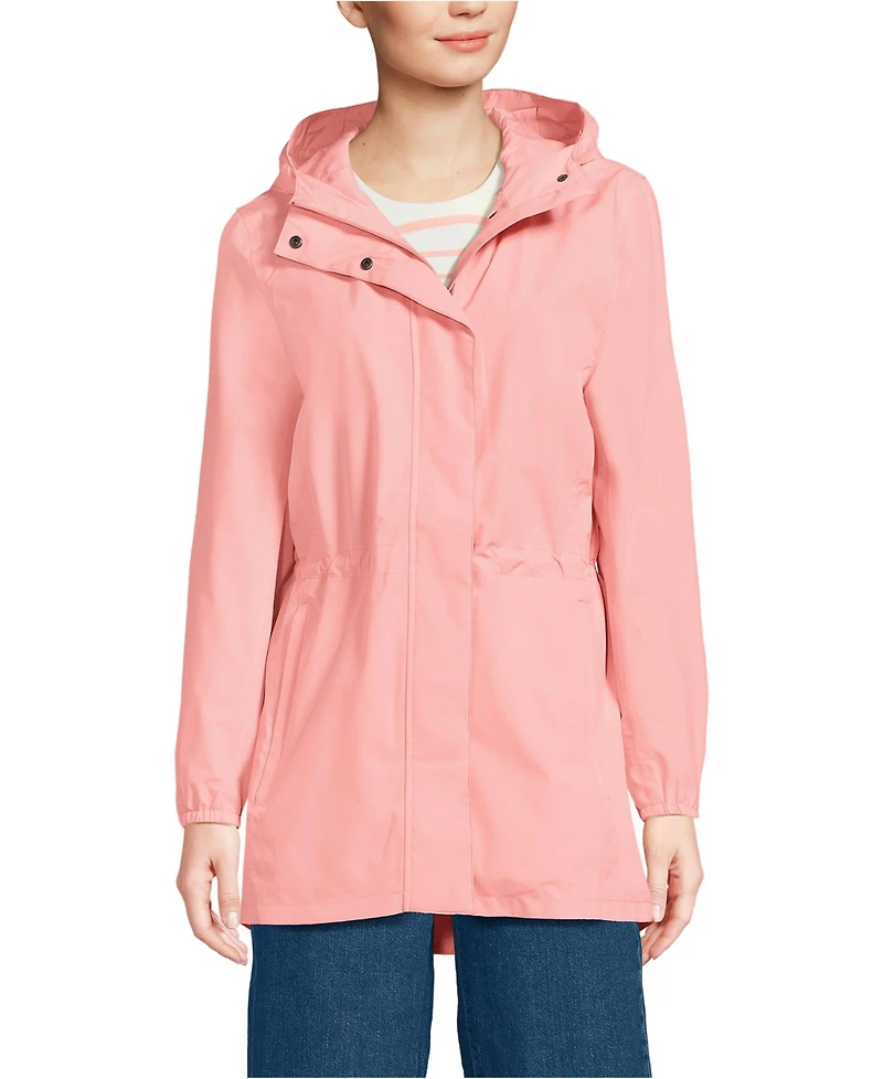 Lands' End Waterproof Hooded Packable Raincoat, Regular & Petite
