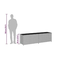 vidaXL Patio Storage Box Poly Rattan 78.7"x19.6"x23.6" Gray